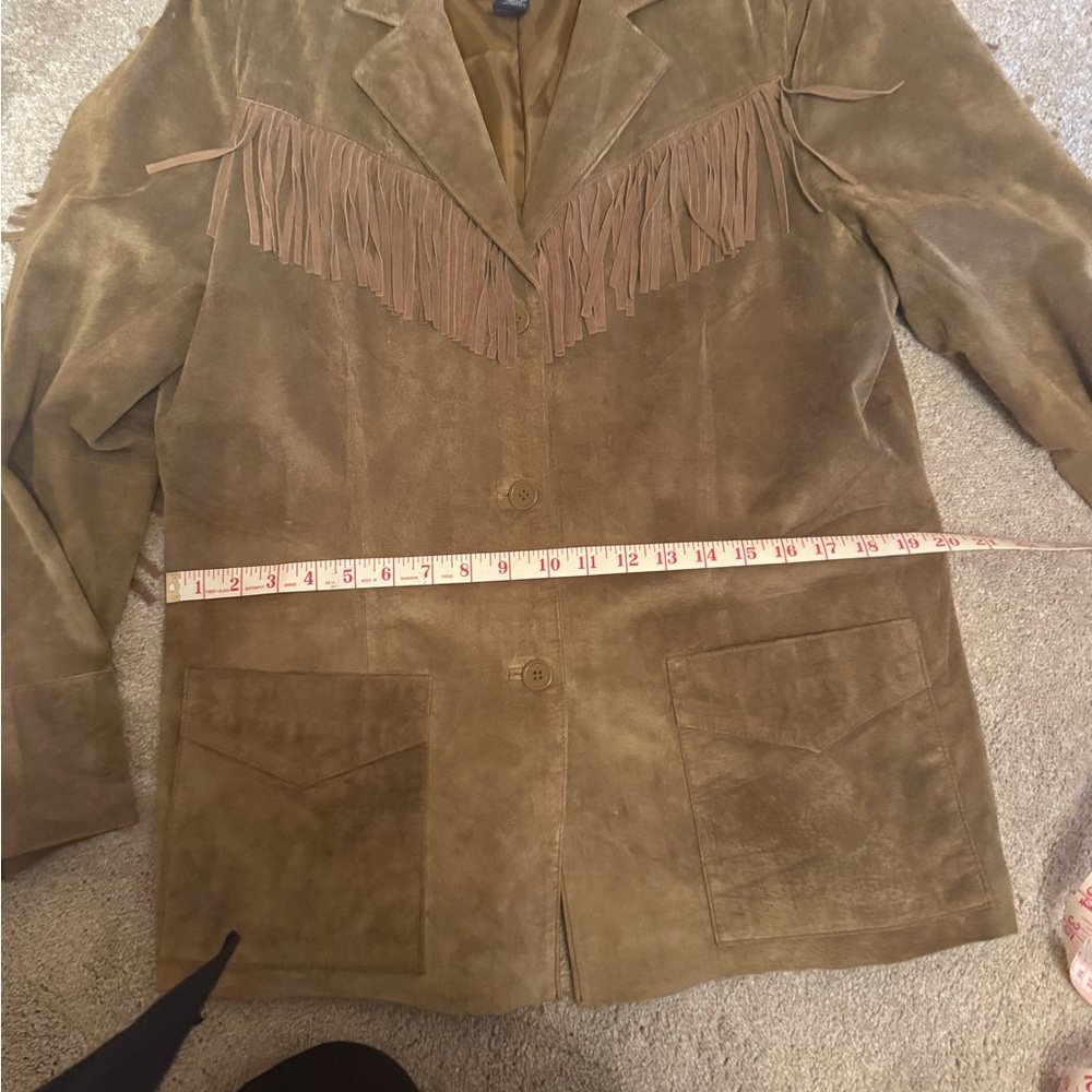 Denim&Co Woman's Washable Leather Fringe Jacket, size L Never Worn - Picture 15 of 16